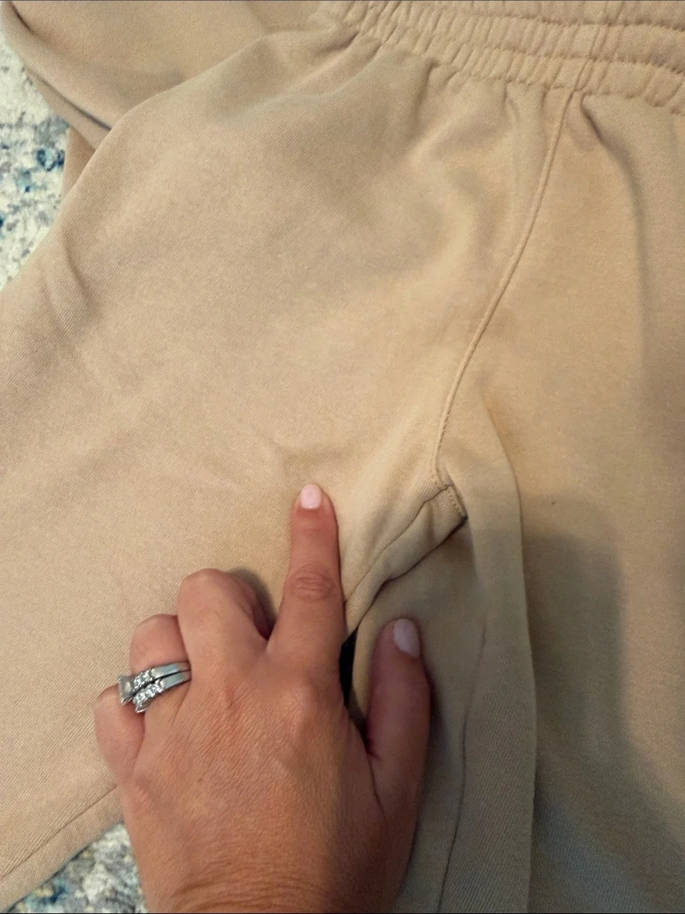 Nike Beige Cropped Hoodie and Joggers Set